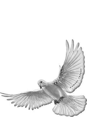 Декоративный элемент из прочного стекла с голубем